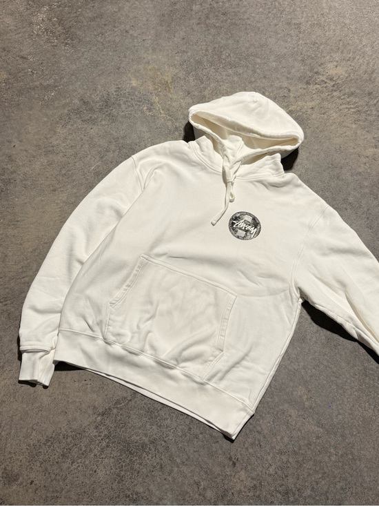 Stussy Other - Stussy Cream Pullover Hoodie with Chest Logo